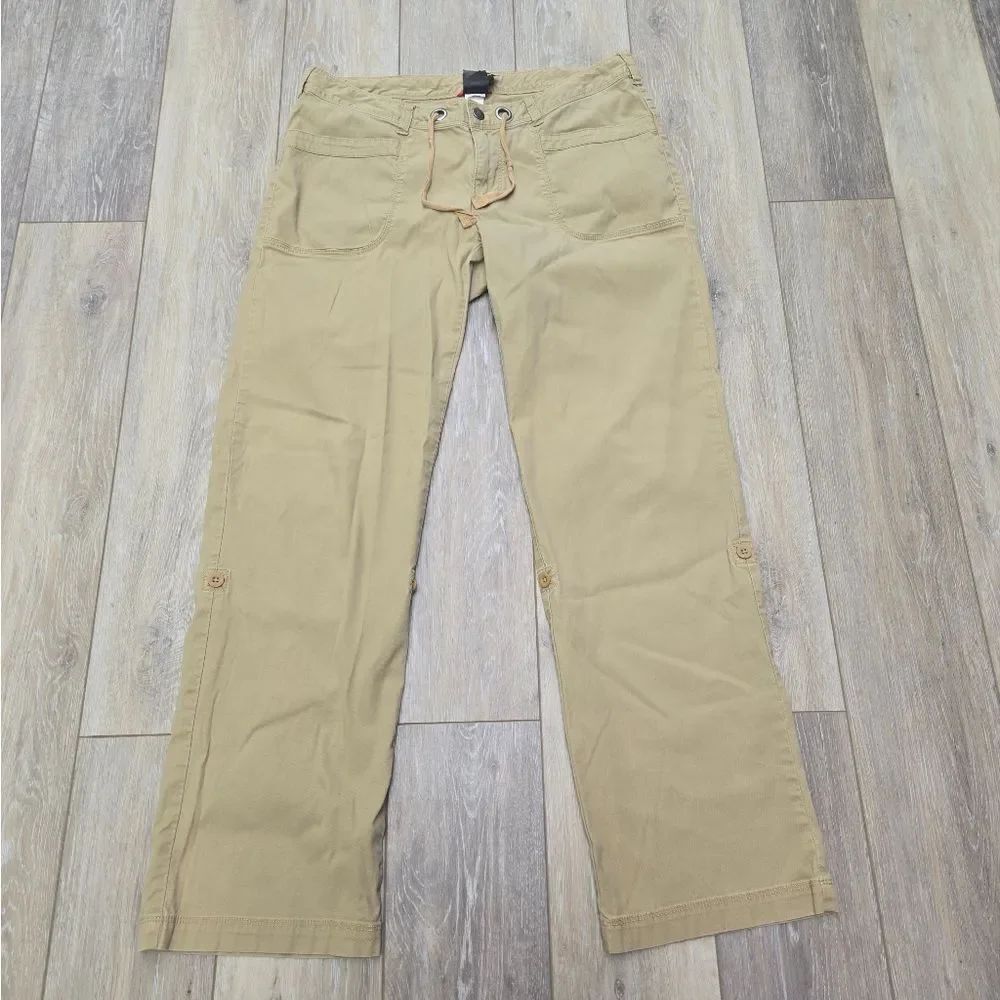 The North Face Nobel Stretch Pant khaki tan Womens Size 12 Roll Up